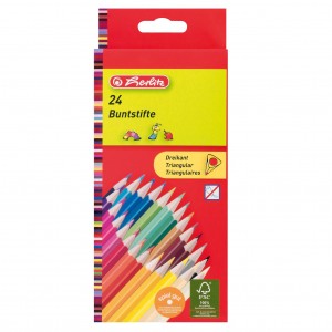Creioane colorate triunghiulare 24 culori Herlitz