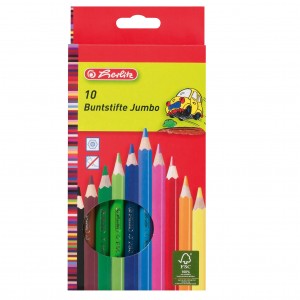 Creioane colorate Jumbo 10 culori Herlitz
