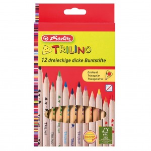 Creioane colorate Trilino 12 culori Herlitz