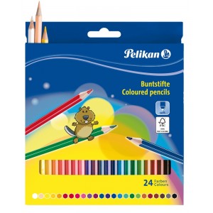 Creioane colorate 24 culori Pelikan