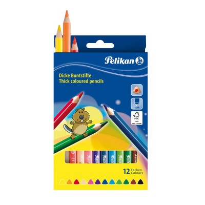 Creioane colorate Jumbo 12 culori Pelikan