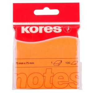 Notes adeziv 76 x 76 mm portocaliu neon Kores