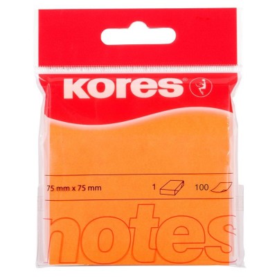 Notes adeziv 76 x 76 mm portocaliu neon Kores