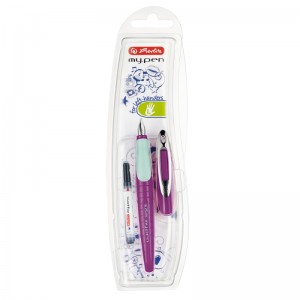 Stilou pentru stangaci Herlitz My Pen lila/menta blister