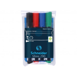 Set 4 markere pentru tabla alba/whiteboard Schneider 290
